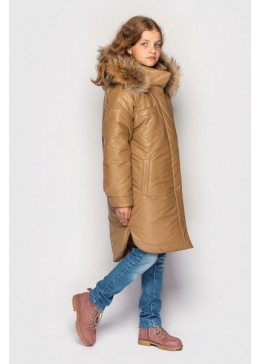 Cvetkov бежеве зимове пальто для дівчинки Ніколь 3